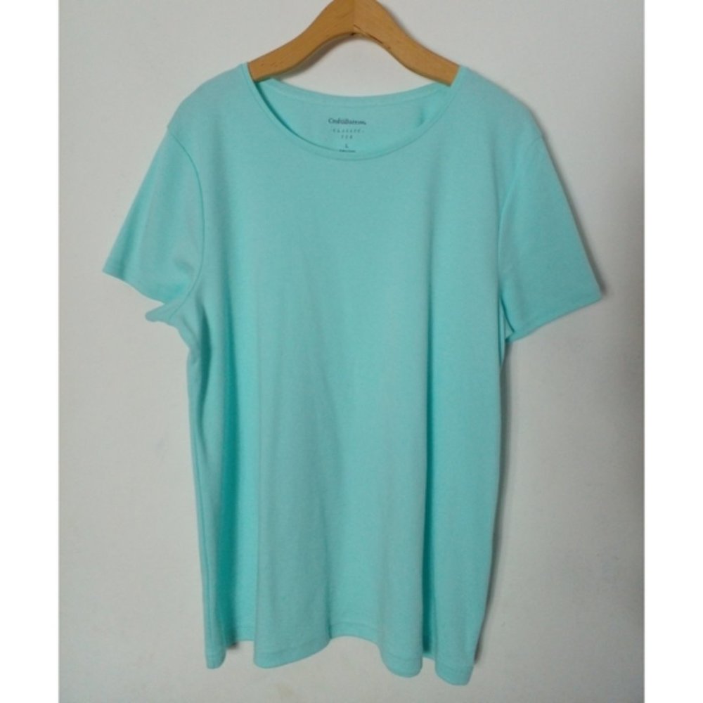 Croft & Barrow Women's Short Sleeve Classic Top Tee Size L